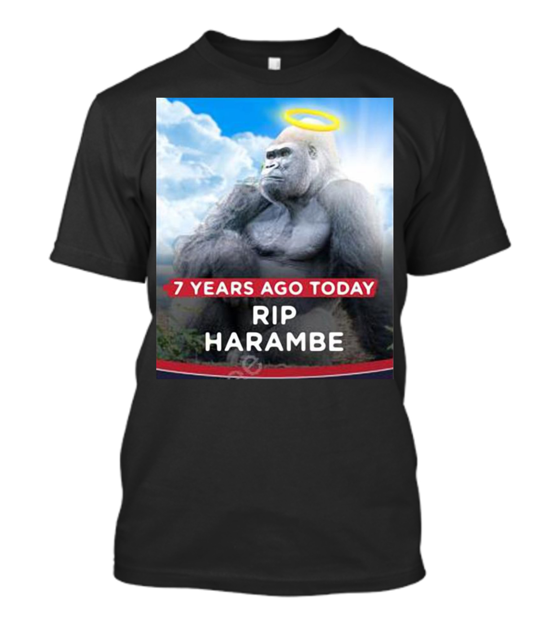 7 Years Ago Today Rip Harambe Halo Clouds T-Shirt