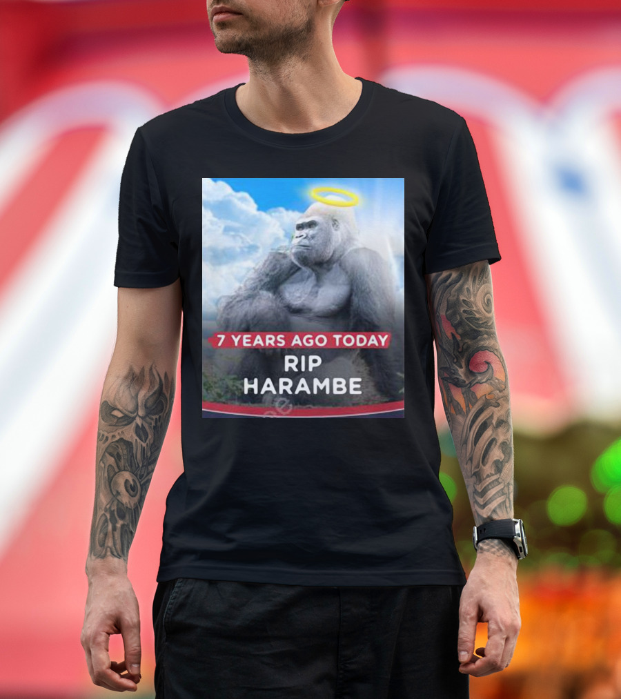 7 Years Ago Today Rip Harambe Halo Clouds T-Shirt