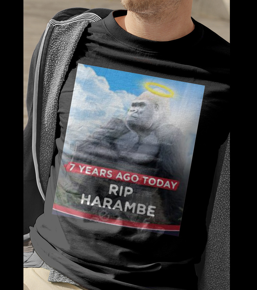 7 Years Ago Today Rip Harambe Halo Clouds T-Shirt