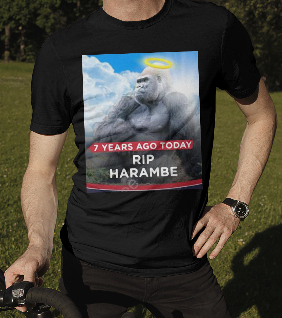 7 Years Ago Today Rip Harambe Halo Clouds T-Shirt