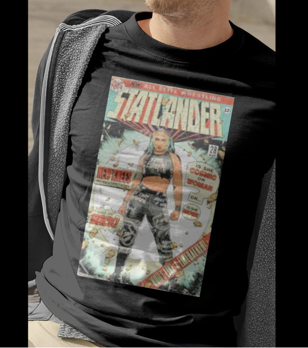 All Elite Wrestling Kris Statlander Comic Design New Knees Cosmic Woman Back T-Shirt