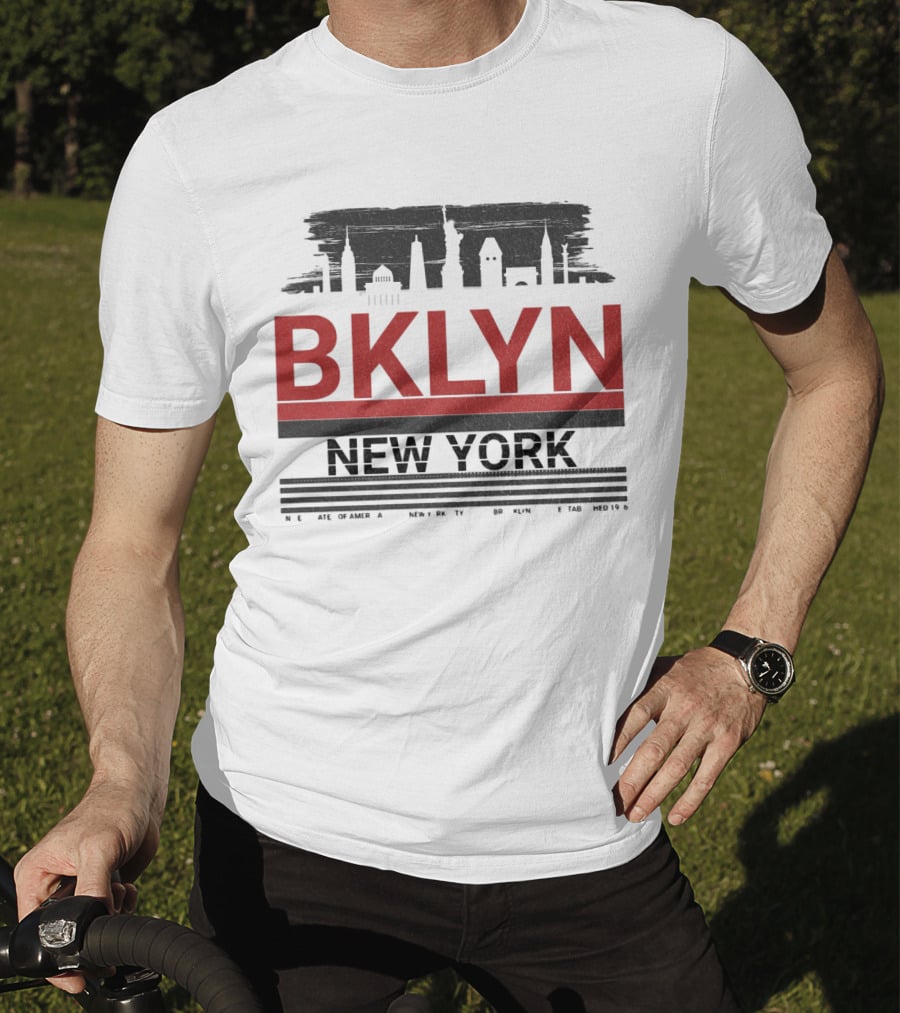 BKLYN New York Skyline Silhouette Landmarks T-Shirt