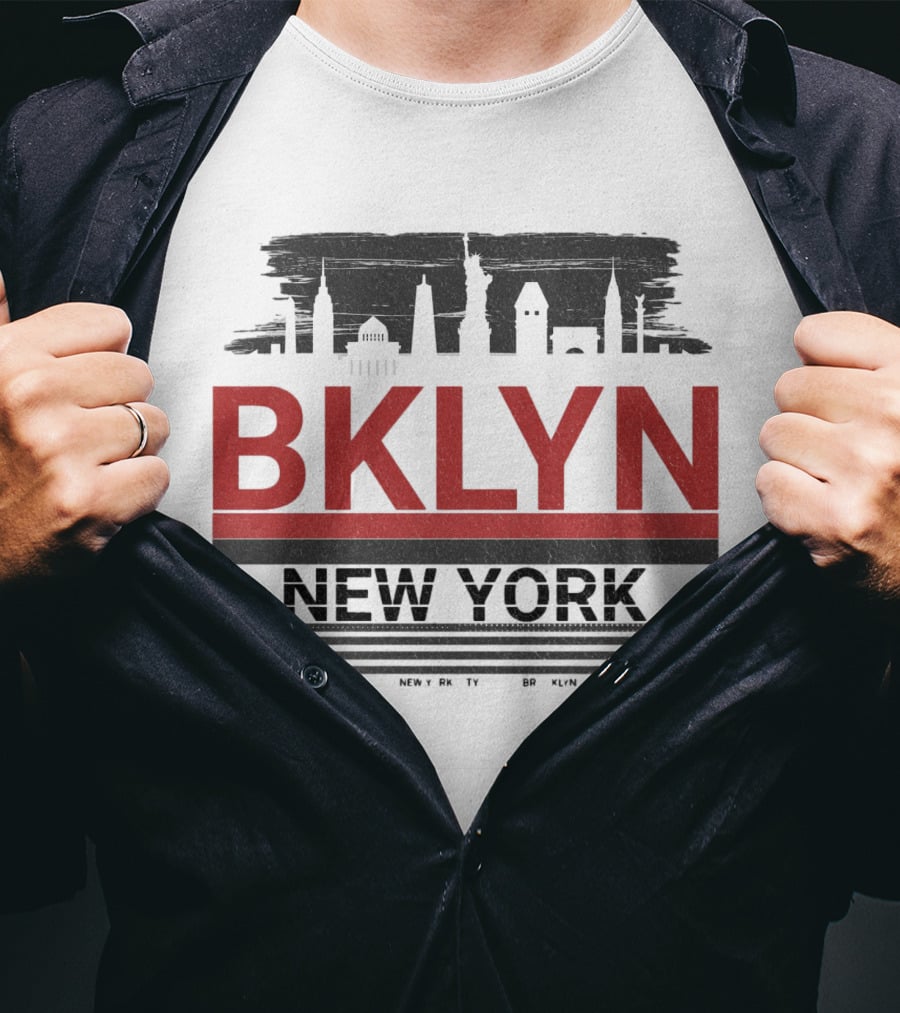 BKLYN New York Skyline Silhouette Landmarks T-Shirt
