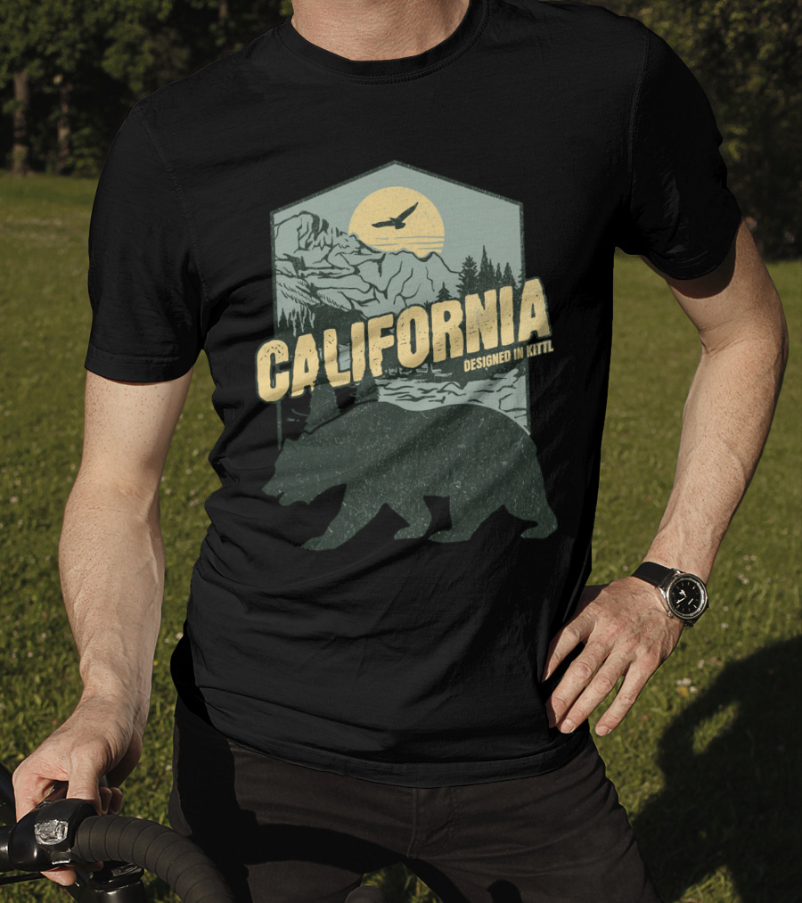 California Bear Wilderness Camping Hiking Designed In Kittl T-Shirt