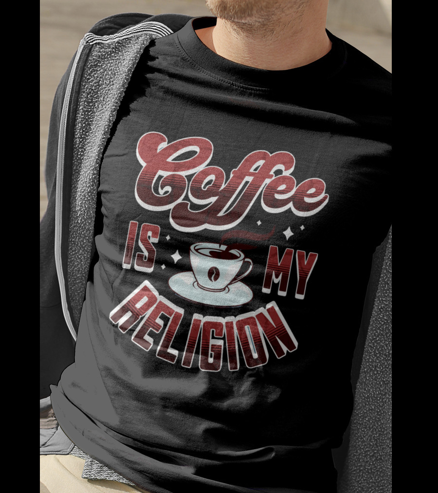 Coffee Is My Religion Cup Icon Simple T-Shirt
