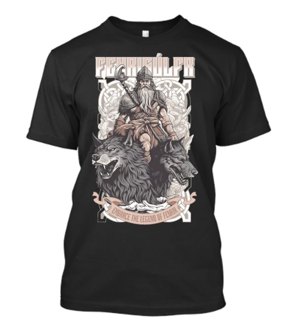 Fenrisúlfr Embrace The Legend Of Fenrir Viking Warrior With Wolves T-Shirt