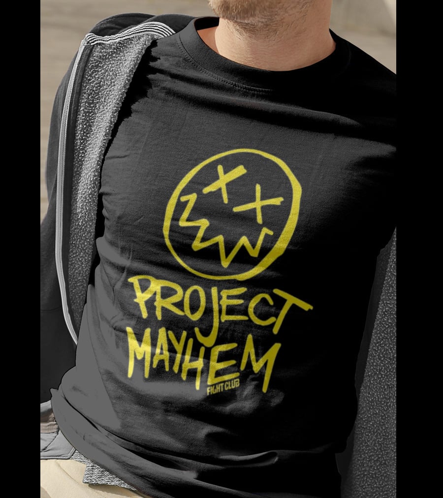 Fight Club Project Mayhem Men's Yellow Face Icon X Eyes T-Shirt
