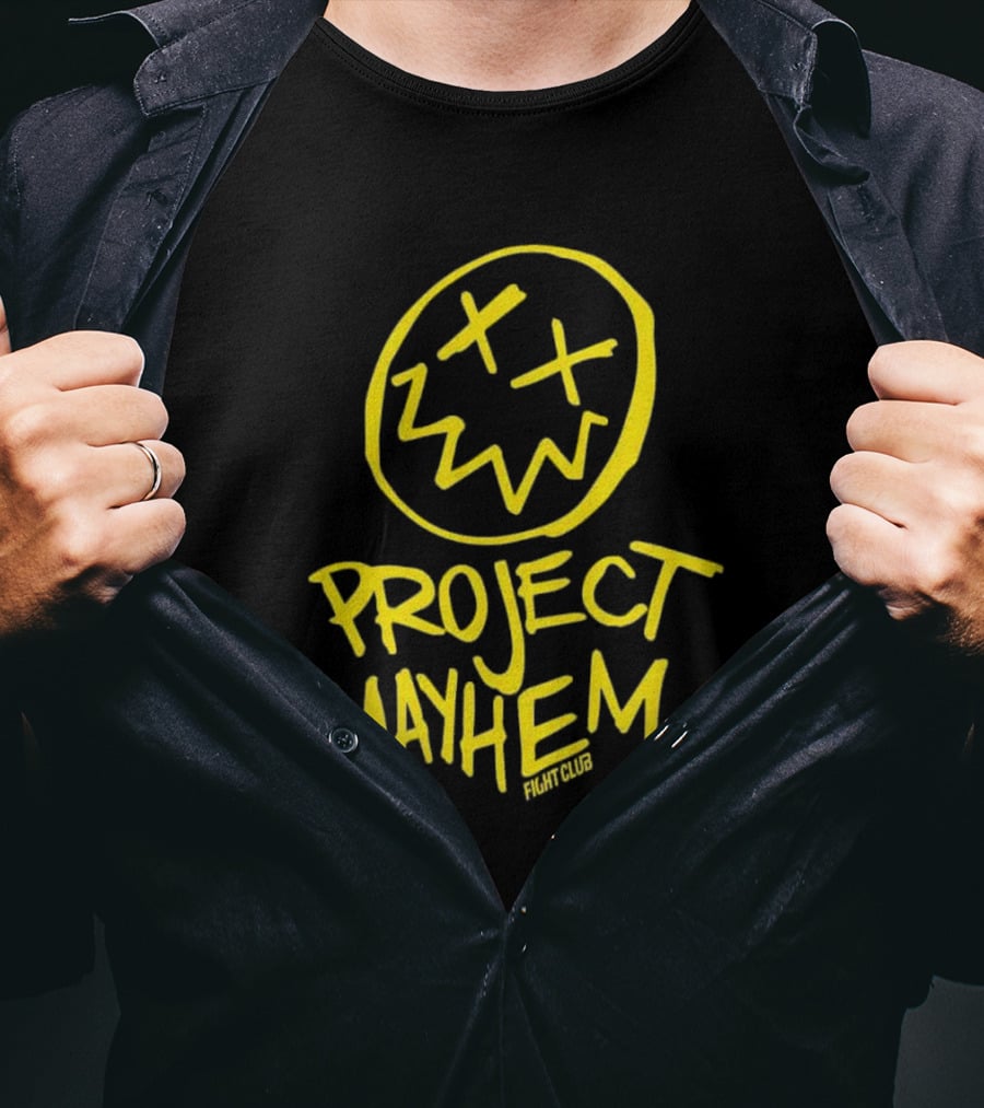 Fight Club Project Mayhem Men's Yellow Face Icon X Eyes T-Shirt