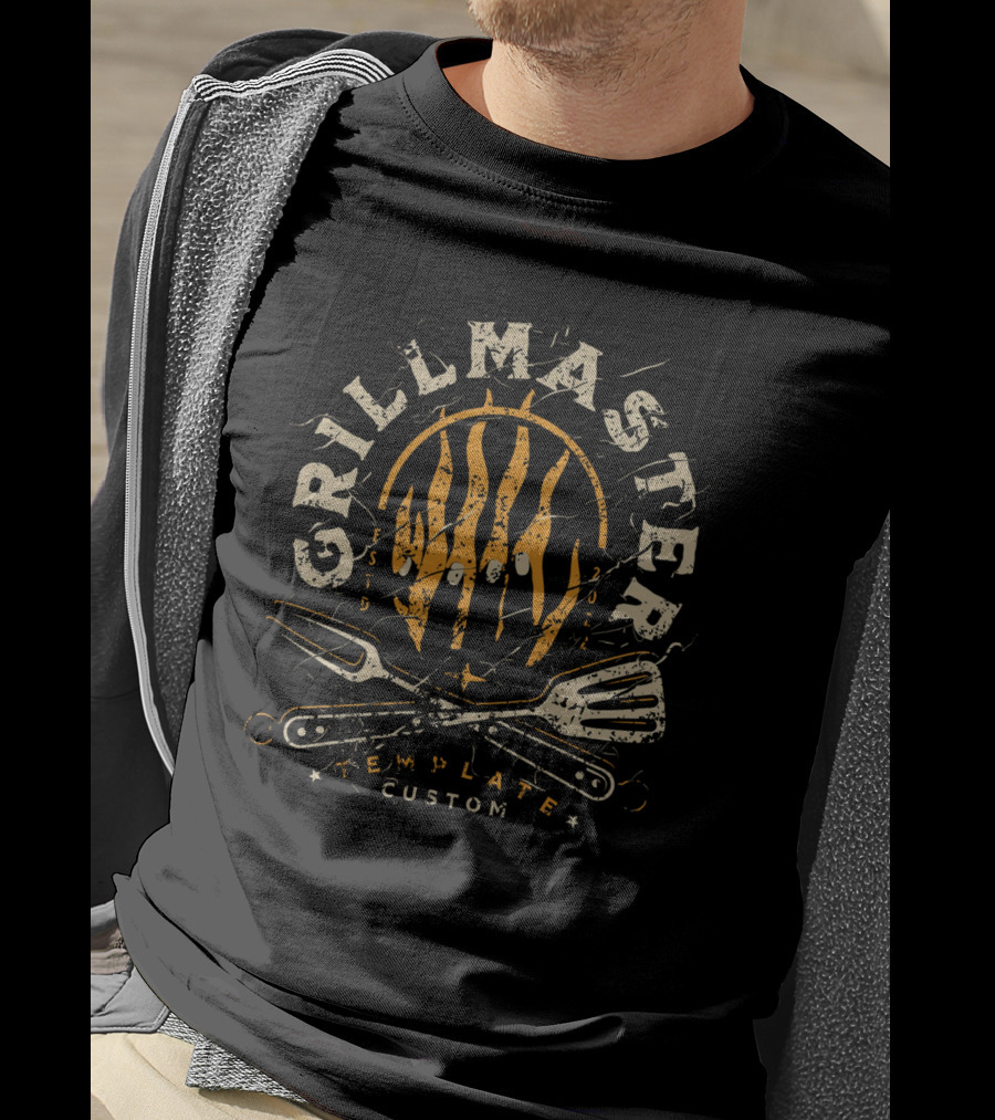 Grillmaster Flame Custom Template BBQ Tools T-Shirt