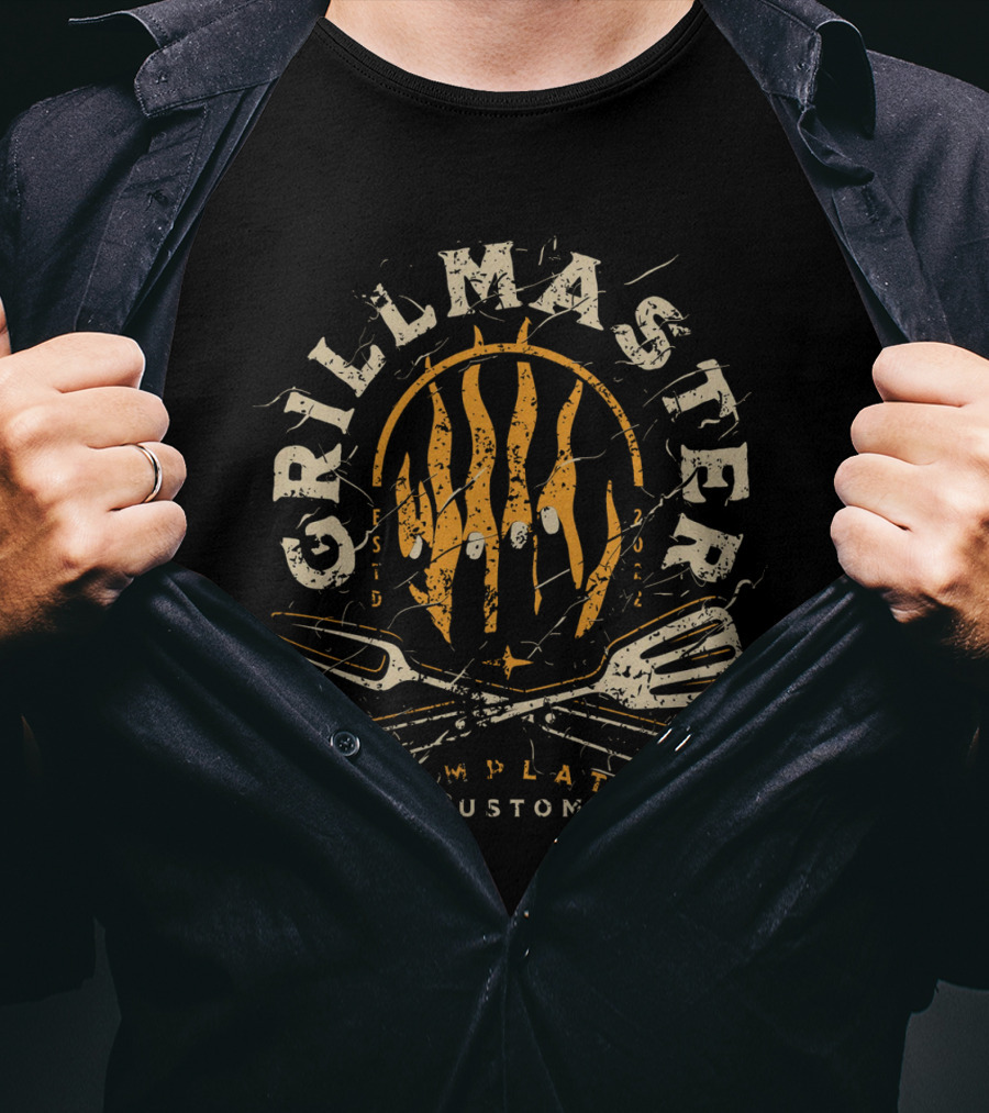 Grillmaster Flame Custom Template BBQ Tools T-Shirt