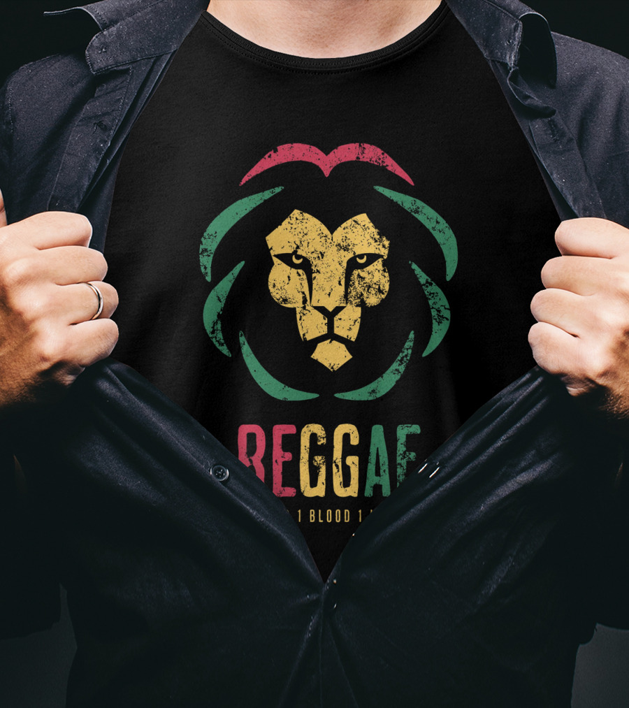 Reggae Lion 1 God 1 Blood 1 Love T-Shirt
