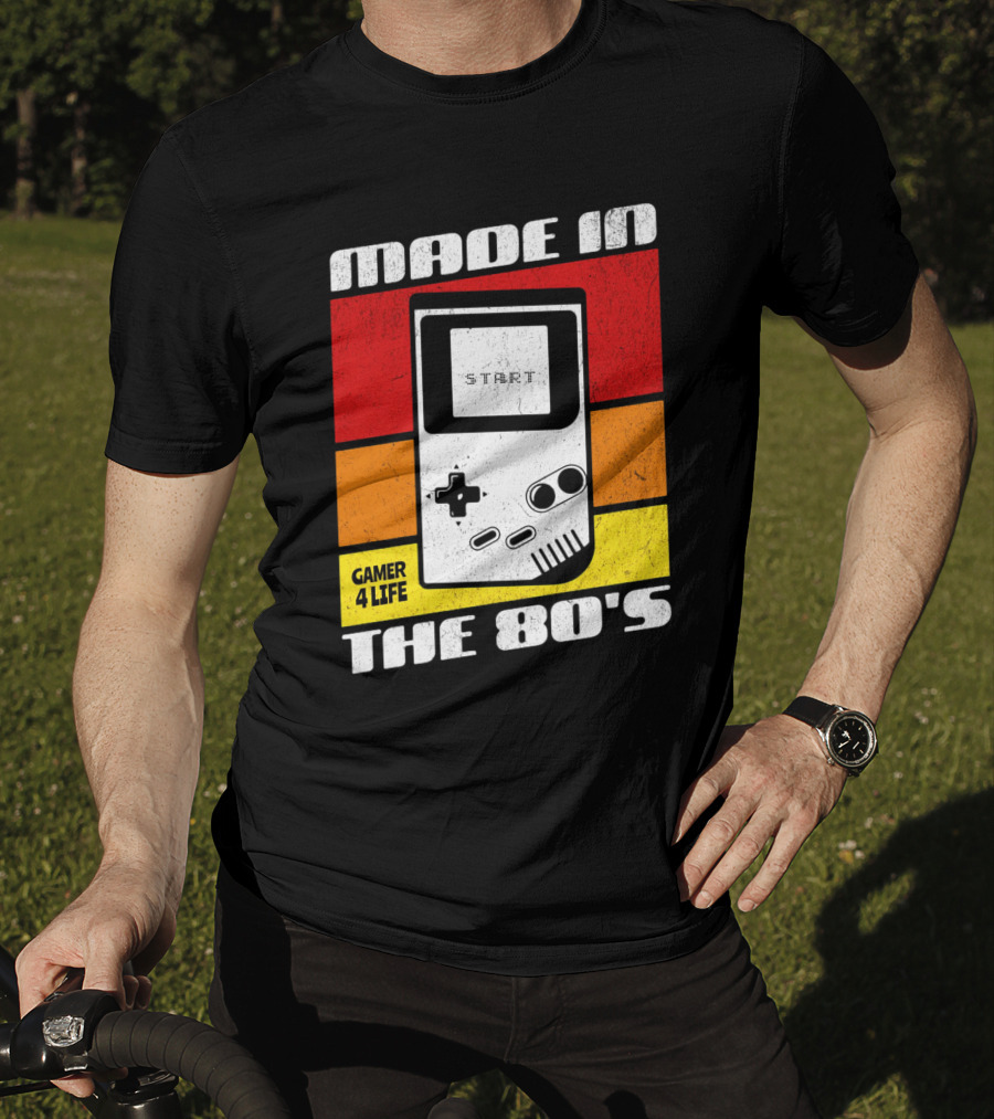 Made IN The 80'S Gamer 4 Life Vintage Gaming Start T-Shirt