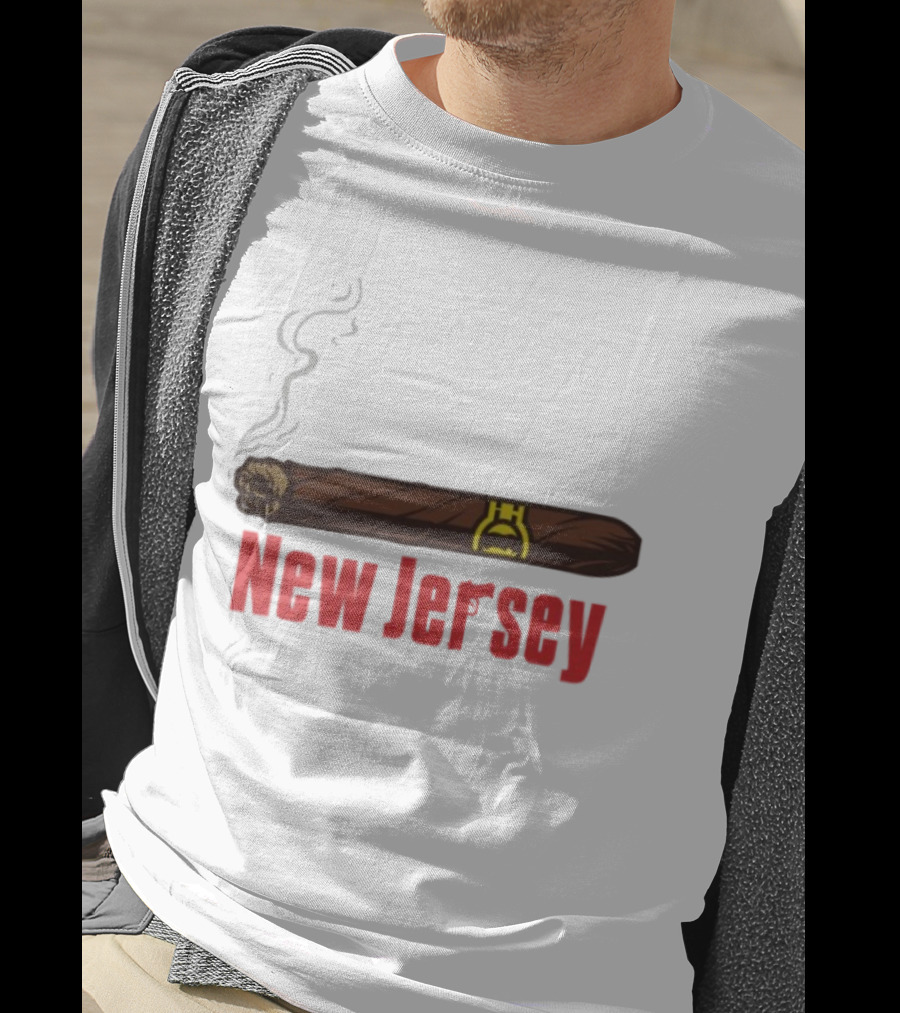 New Jersey Smoking Cigar Emblem T-Shirt