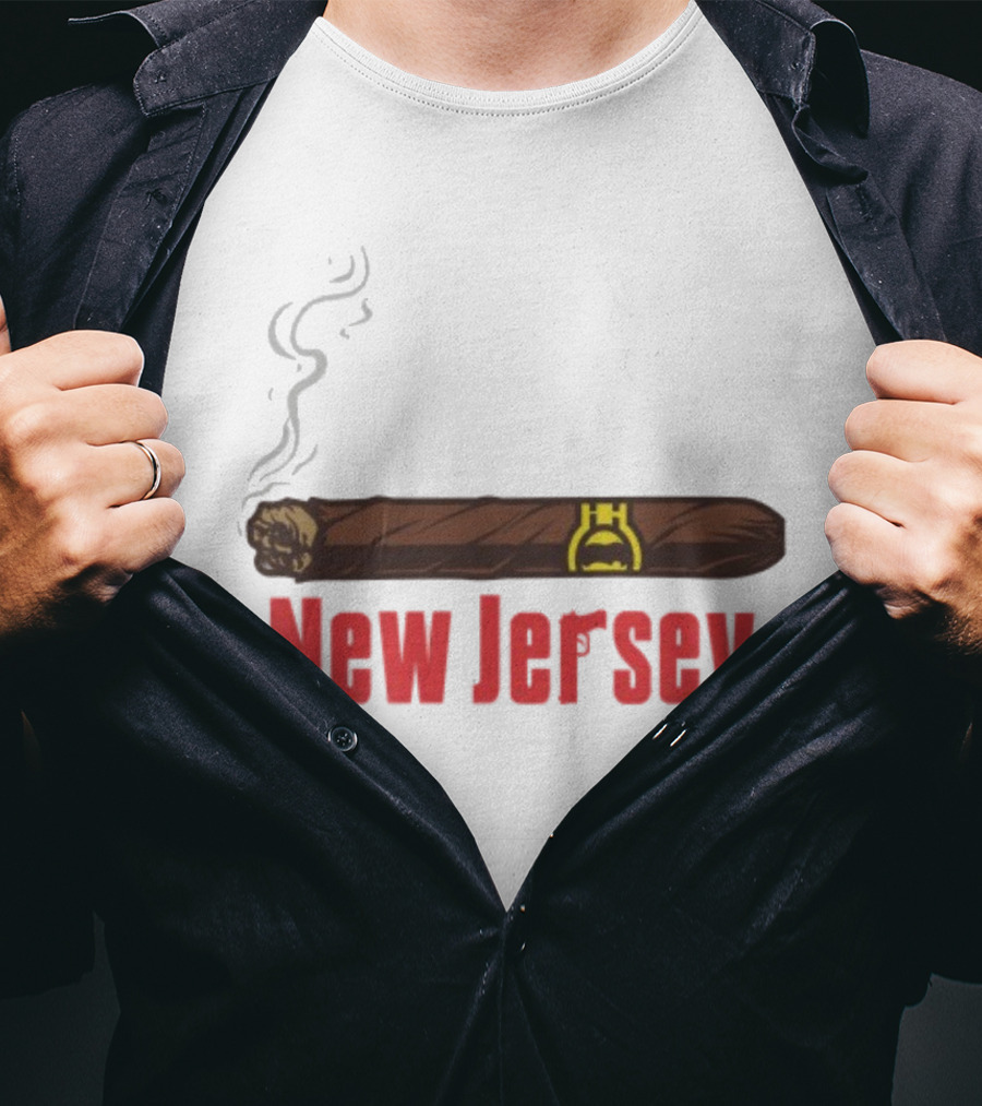 New Jersey Smoking Cigar Emblem T-Shirt