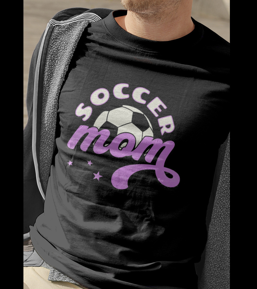 Soccer Mom Retro Style With Soccer Ball And Stars T-Shirt