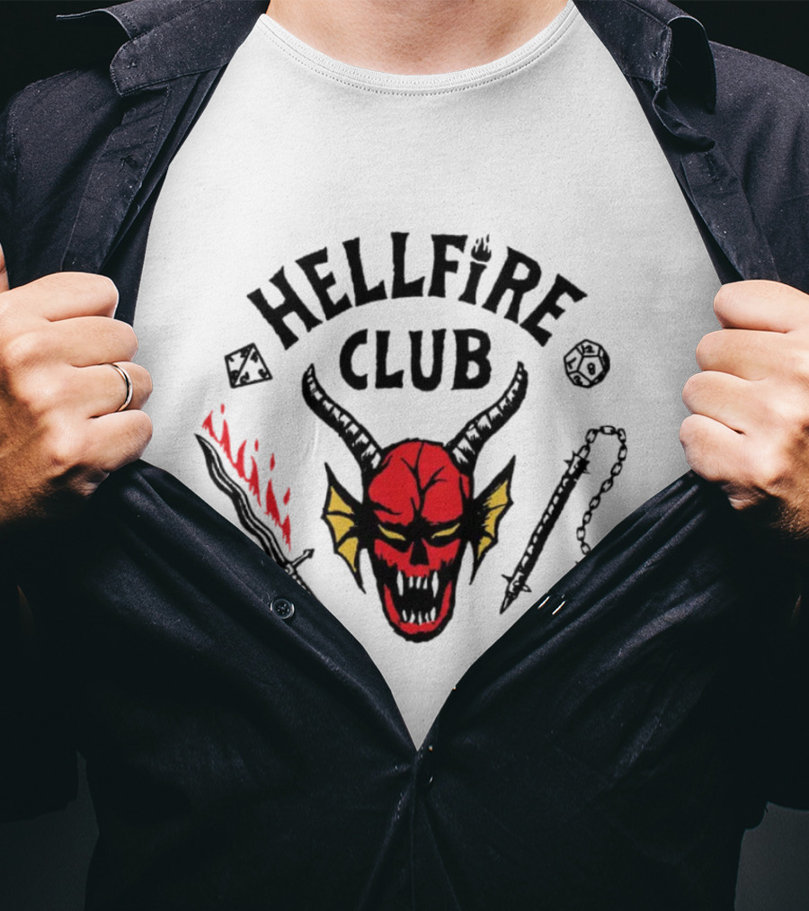 Hellfire Club Stranger Things Devil Dice Sword Mace T-Shirt