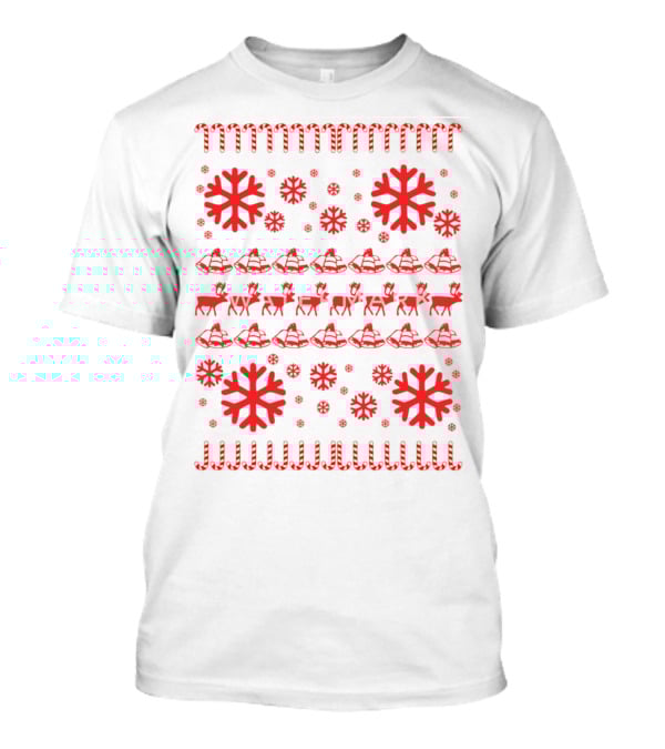Reindeer And Snowflakes Christmas T-Shirt