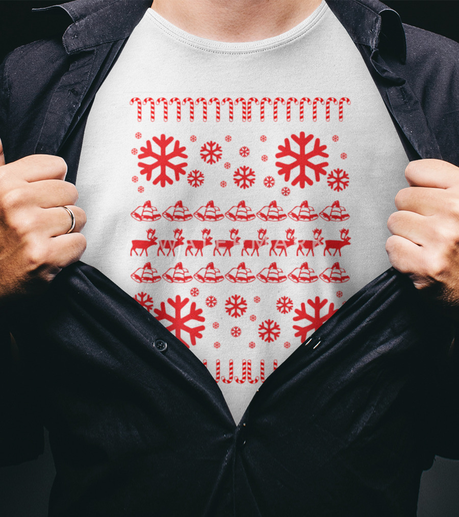Reindeer And Snowflakes Christmas T-Shirt