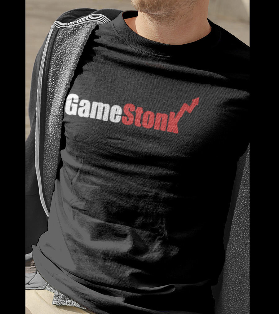 GameStonk Stock Market Meme Text With Red Upward Arrow T-Shirt