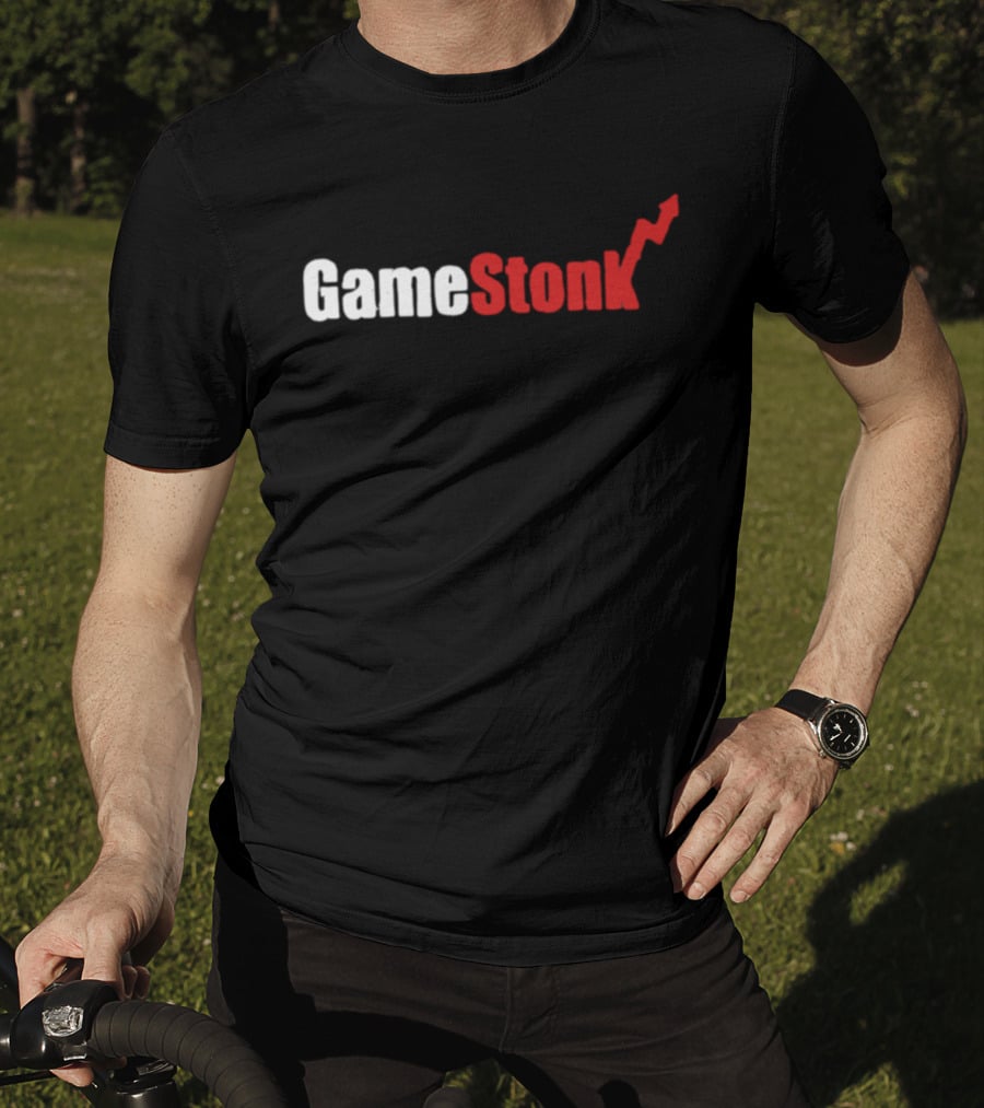 GameStonk Stock Market Meme Text With Red Upward Arrow T-Shirt