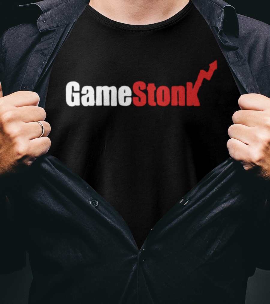 GameStonk Stock Market Meme Text With Red Upward Arrow T-Shirt