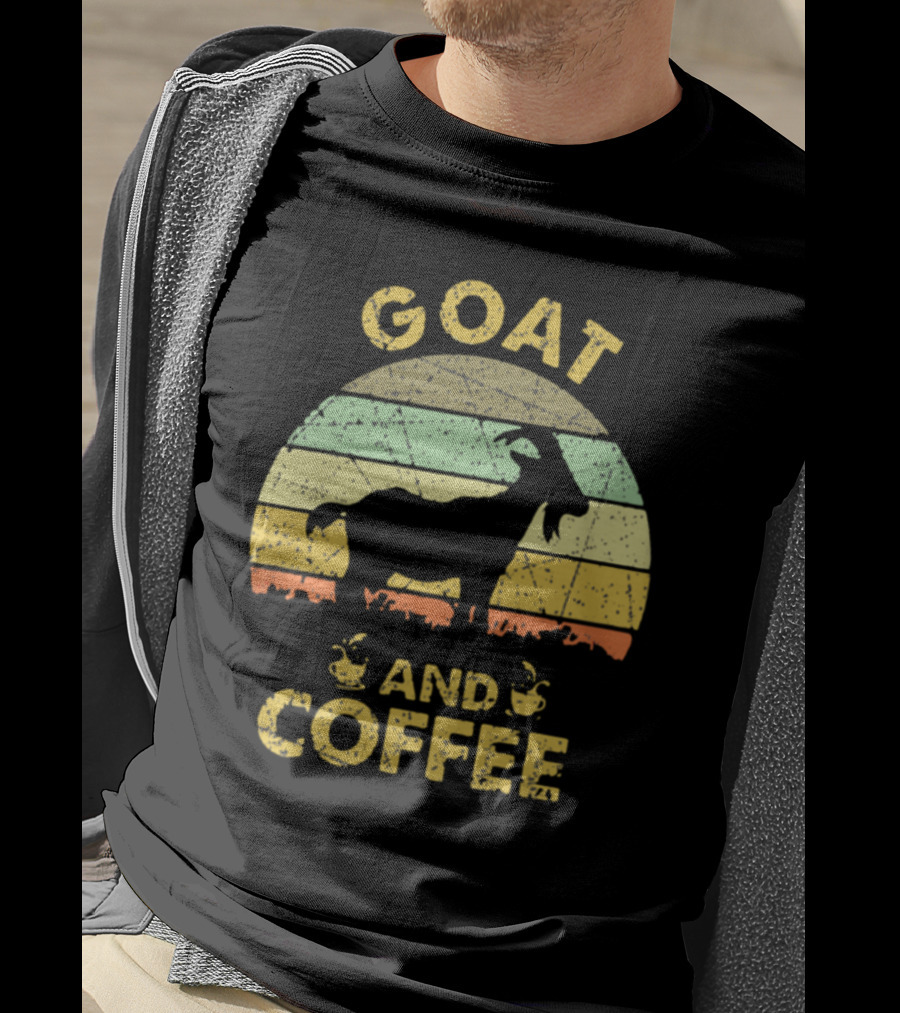 GOAT And Coffee Vintage Sunset T-Shirt