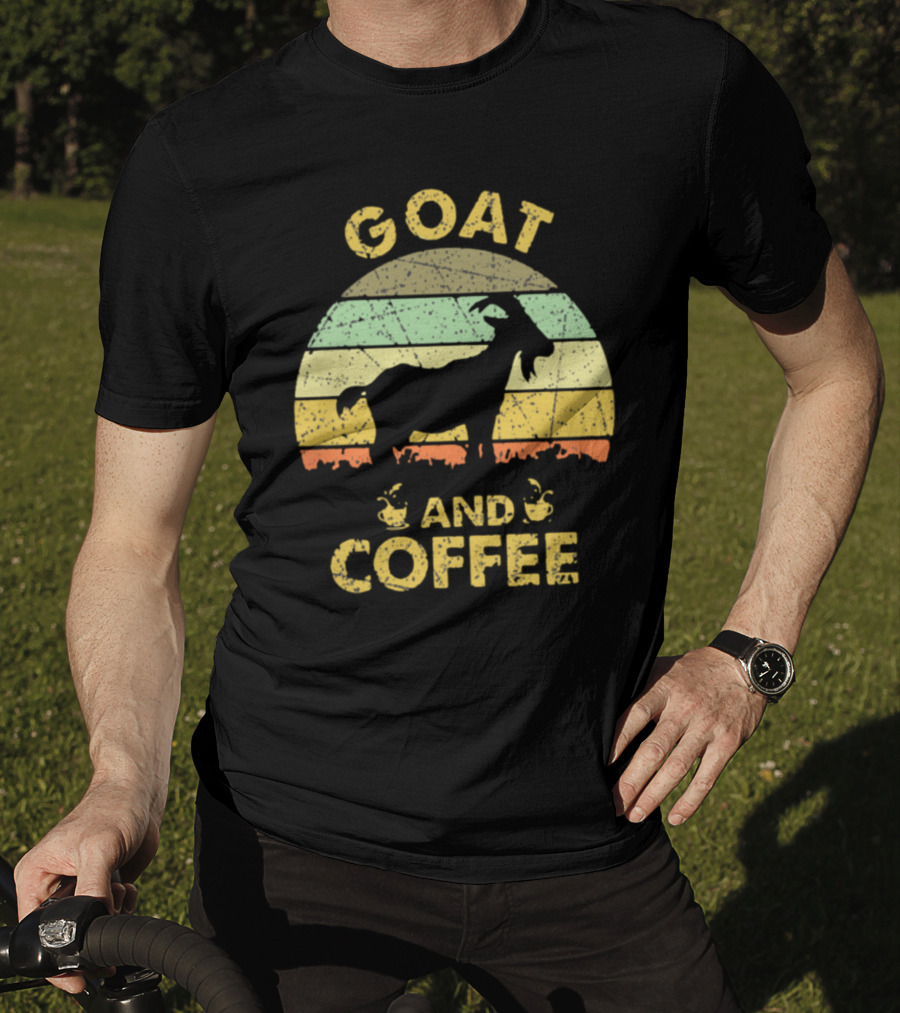 GOAT And Coffee Vintage Sunset T-Shirt