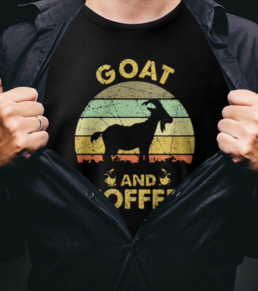 GOAT And Coffee Vintage Sunset T-Shirt