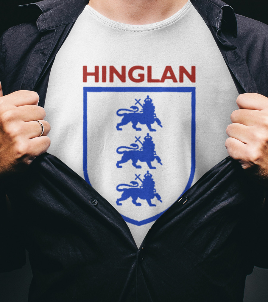 Hinglan Three Blue Lions Crest T-Shirt