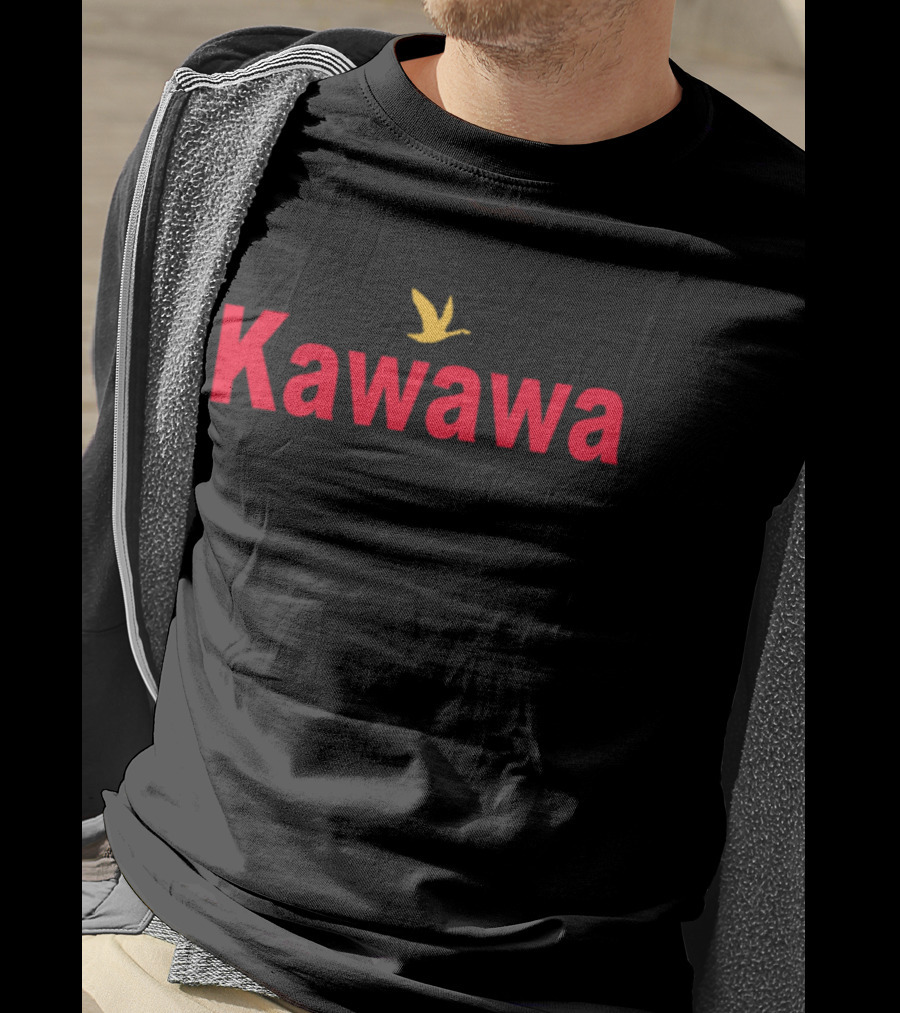 Kawawa Red Text With Yellow Bird T-Shirt