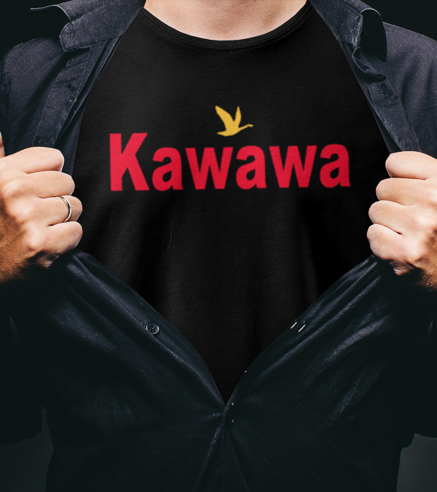 Kawawa Red Text With Yellow Bird T-Shirt