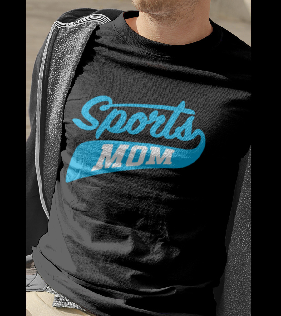 Sports Mom Blue Script Style T-Shirt