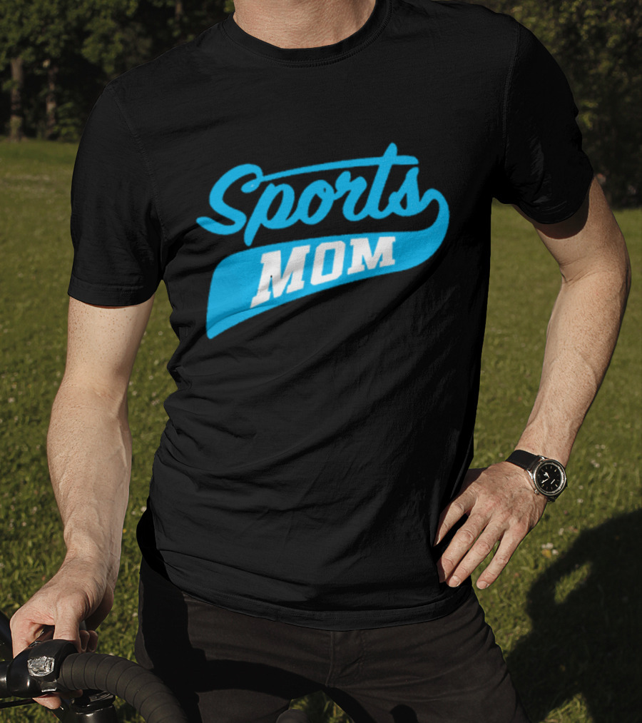 Sports Mom Blue Script Style T-Shirt