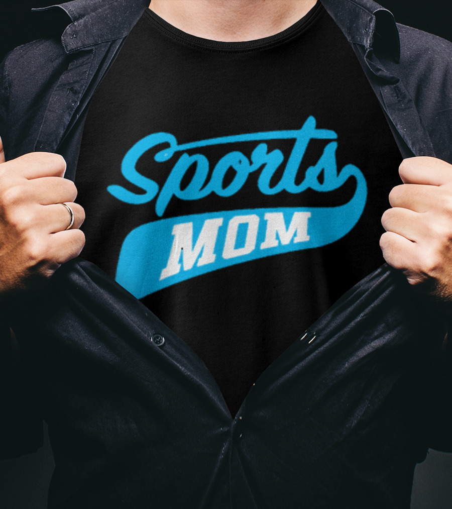 Sports Mom Blue Script Style T-Shirt