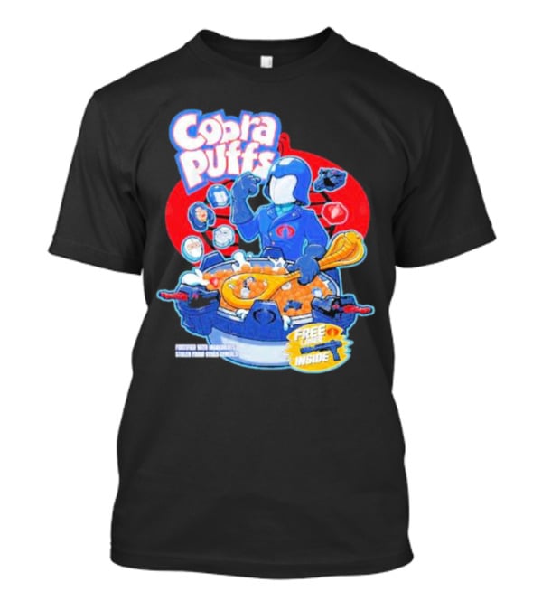 Cobra Puffs Free Laser Inside Funko Pop Style Cereal Commander Cartoon Scene T-Shirt