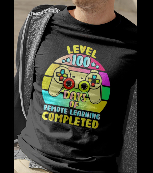 Level 100 Days Of Remote Learning Completed Vintage Controller T-Shirt