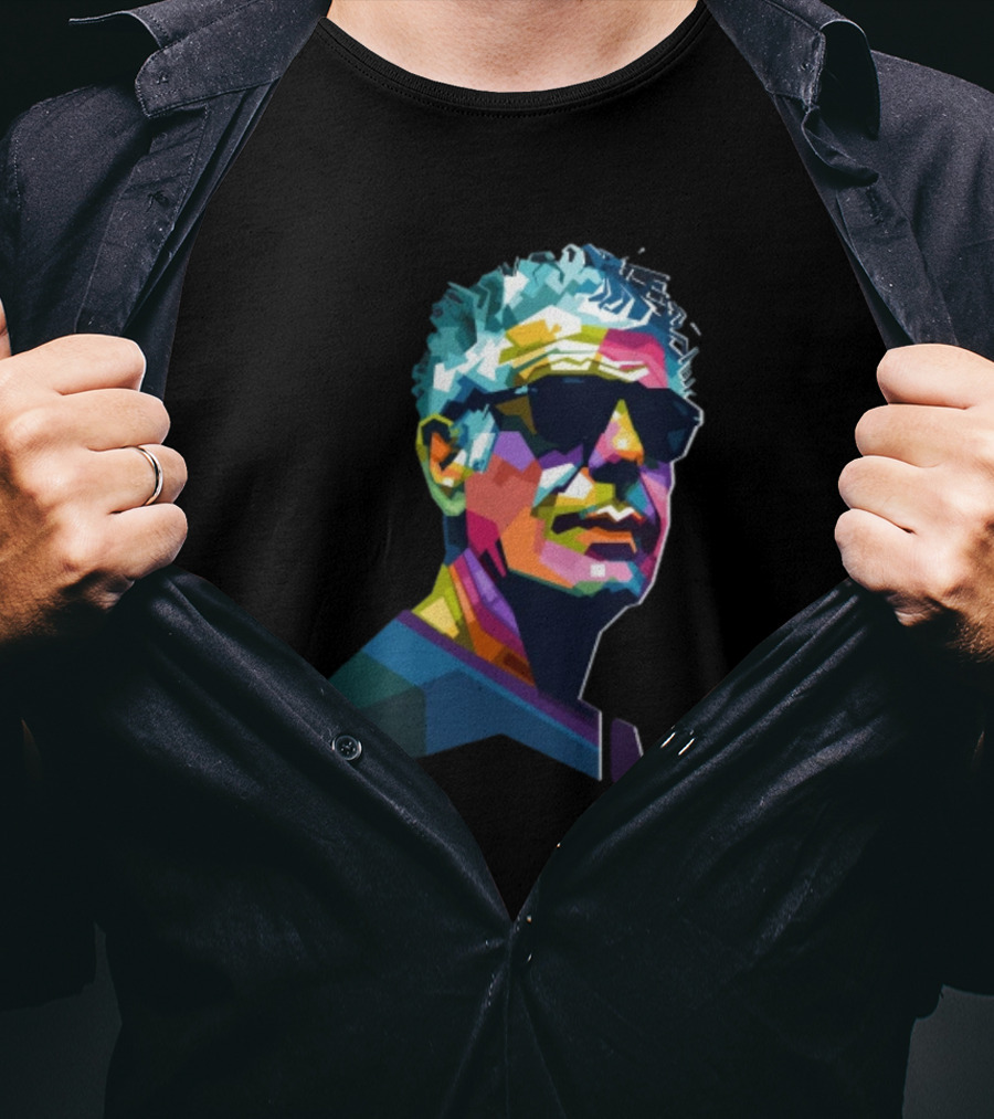 Anthony Bourdain Colorful WPAP T-Shirt