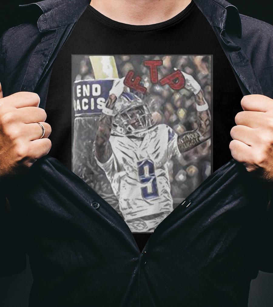 Detroit 313 Store Jameson Williams Football FTP V9 T-Shirt