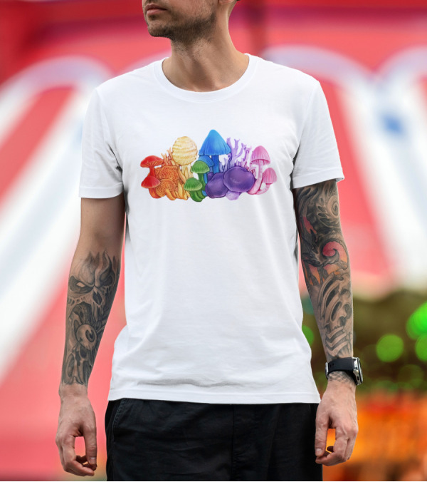 Premium T-Shirt: NZ Rainbow Fungi Colorful Mushroom Collection T-Shirt NZ Rainbow Fungi Colorful Mushroom Collection T-Shirt