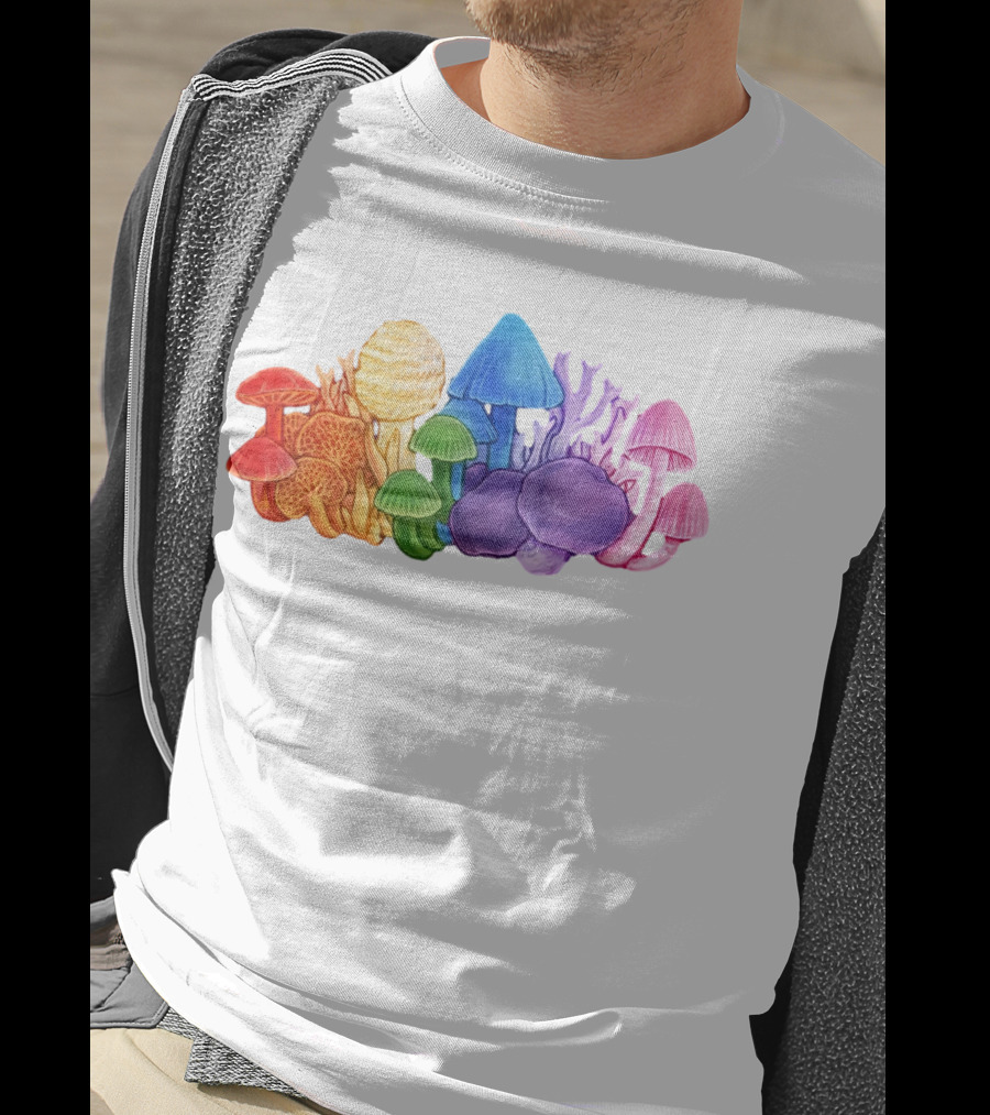 NZ Rainbow Fungi Colorful Mushroom Collection T-Shirt