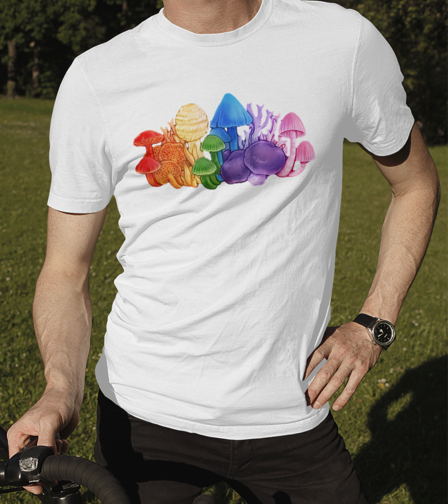 NZ Rainbow Fungi Colorful Mushroom Collection T-Shirt