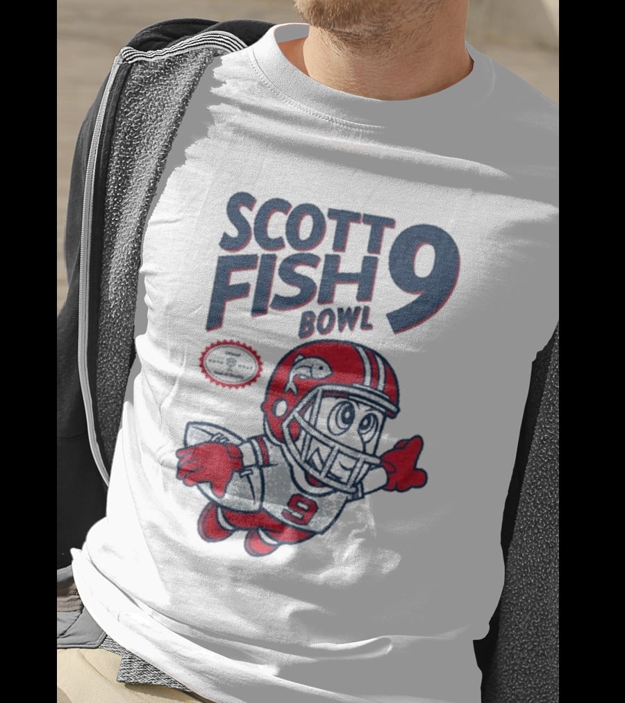 Scott Fish Bowl 9 Football Player Mascot T-Shirt