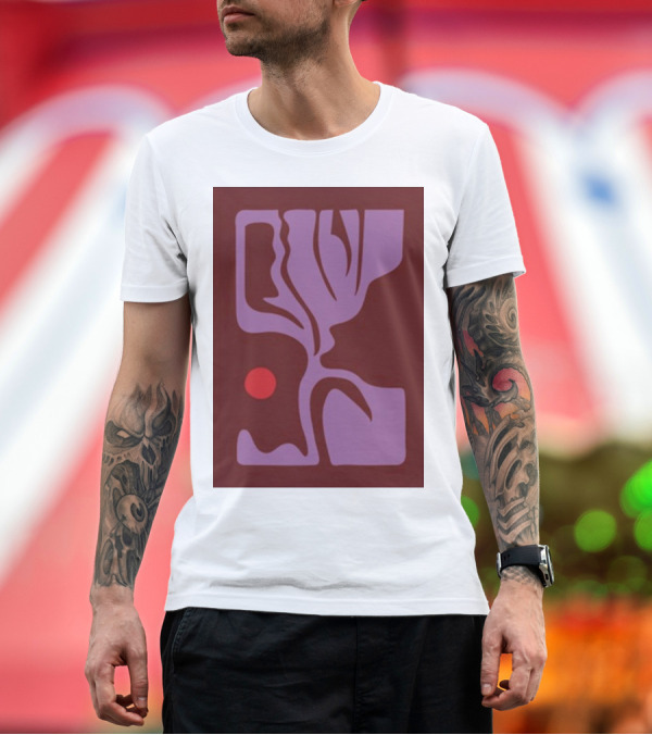 Premium T-Shirt: wabi sabi abstract red circle purple shapes T-Shirt wabi sabi abstract red circle purple shapes T-Shirt