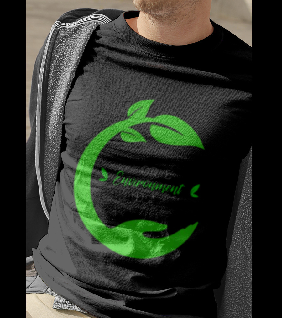 World Environment Day Green Leaf Circle Earth Protection T-Shirt