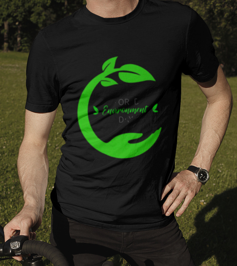 World Environment Day Green Leaf Circle Earth Protection T-Shirt