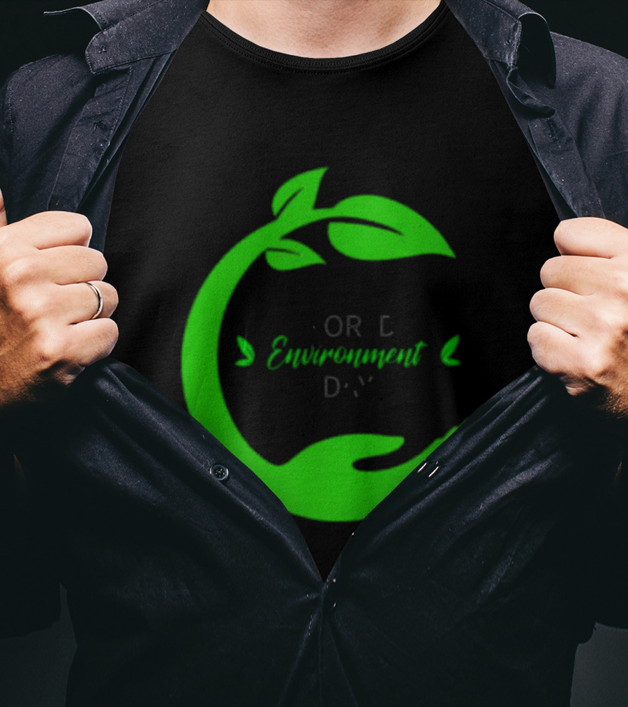 World Environment Day Green Leaf Circle Earth Protection T-Shirt