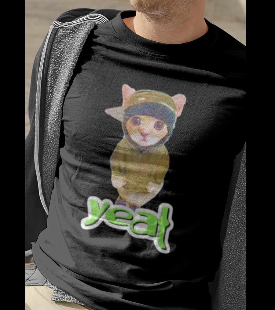 Yeat Cat Funny Hoodie And Cap Cat Image T-Shirt