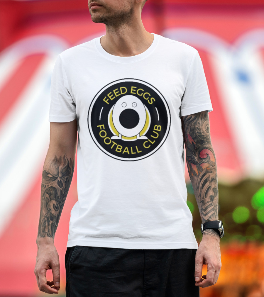 Feed Eggs Football Club Emblem with Egg-Shaped T-Shirt
