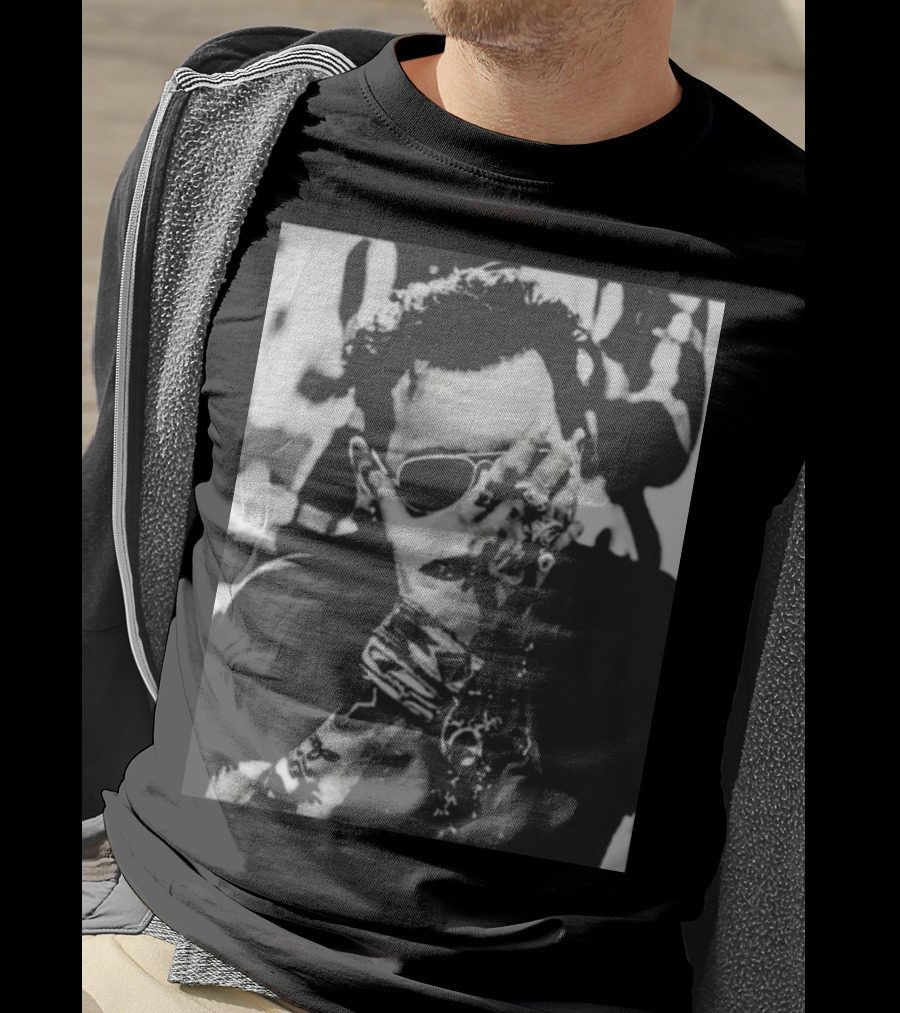 Johnny Depp Black And White Tattoo Style Photo T-Shirt