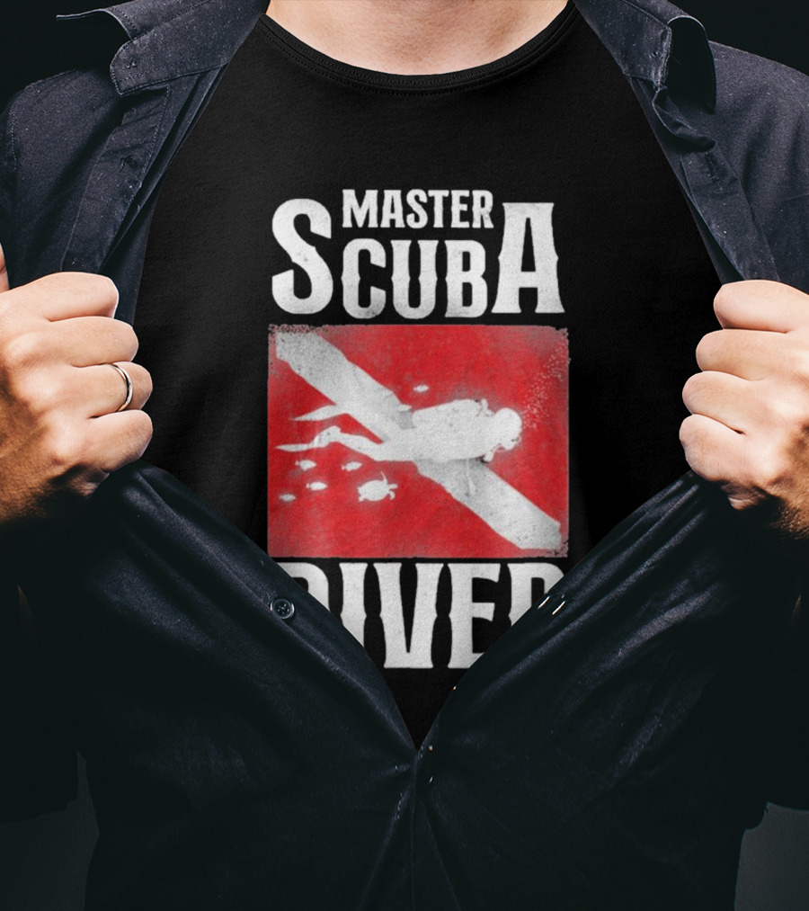 Master Scuba Diver Red Flag Diver Down T-Shirt
